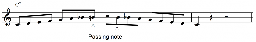 C bebop dominate scale